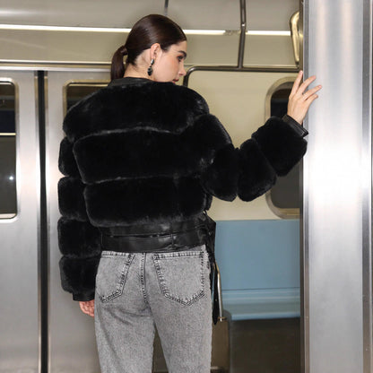 Geaca PU Luna cu Blana