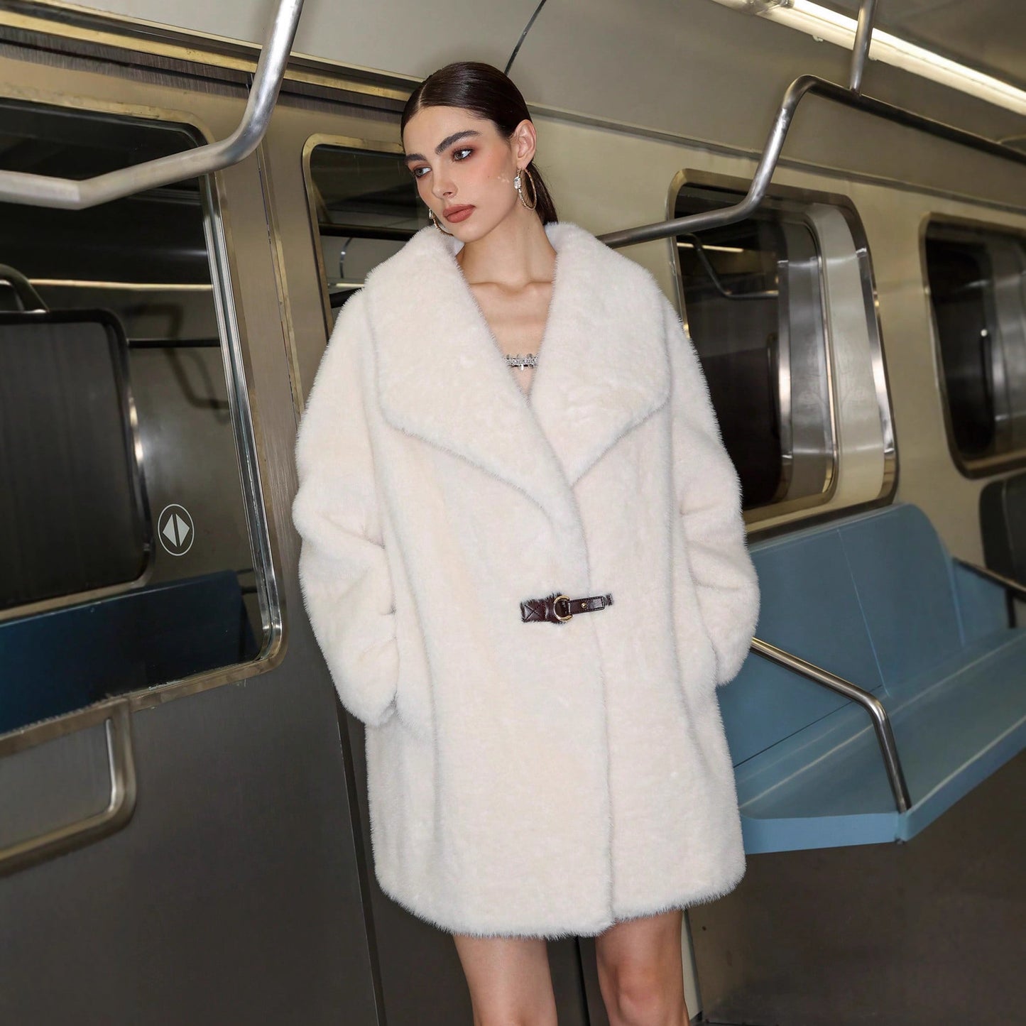 Palton Larisa cu Blană Faux