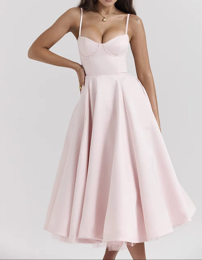 45515 Sommer New High-End Super Schöne Prinzessin Kleid Französisch Mesh Big Swing Halfter Kleid Frauen