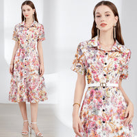Floral pe alb