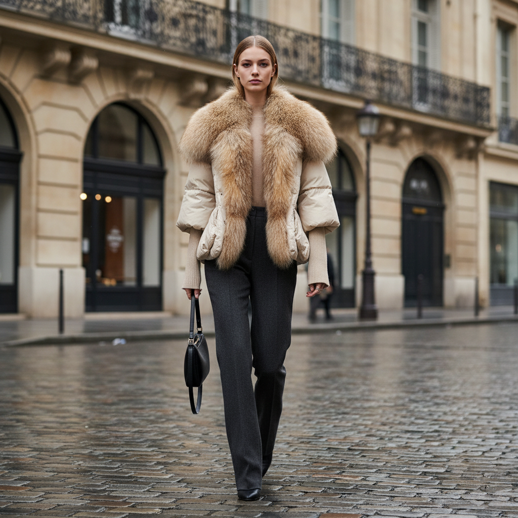 Geaca Nova cu Decolteu Blana