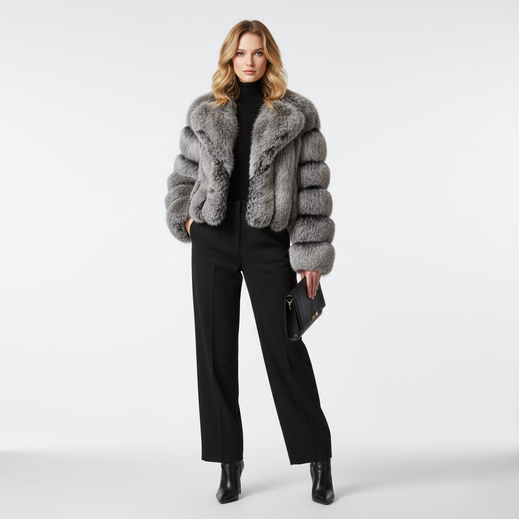 Geaca Blana Faux Nora