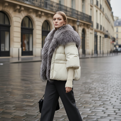 Geaca Nova cu Decolteu Blana