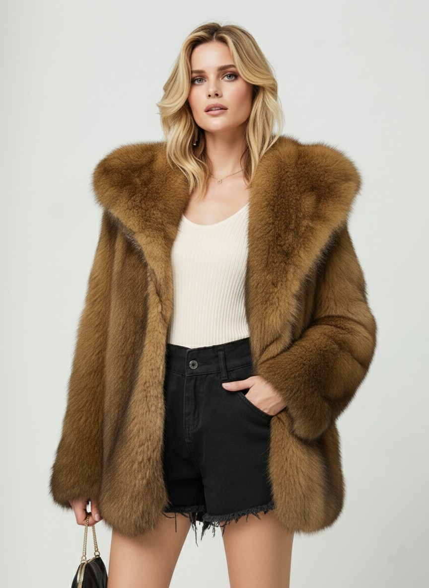 Geaca cu Blana Faux Mara